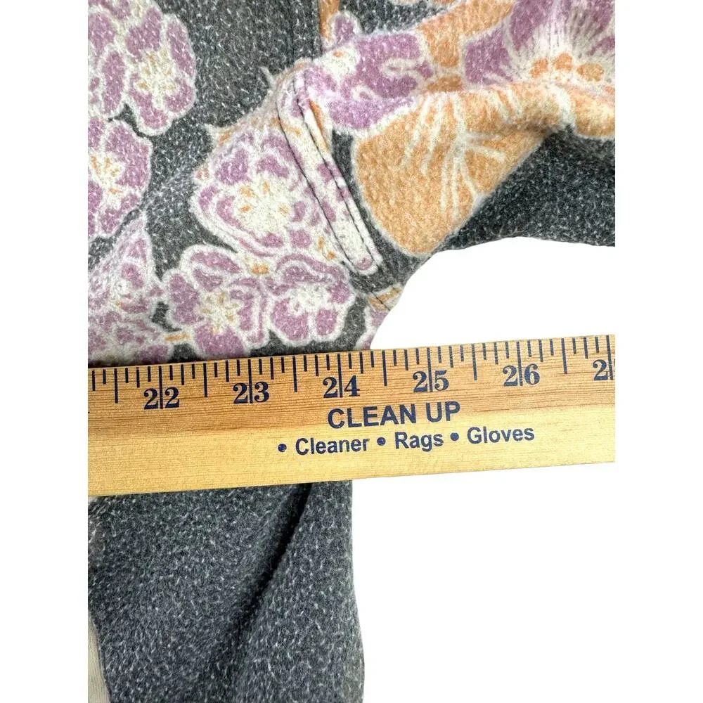 Free People We The Free Printed Ruby Jacket M Shacket Charcoal Floral Relaxed